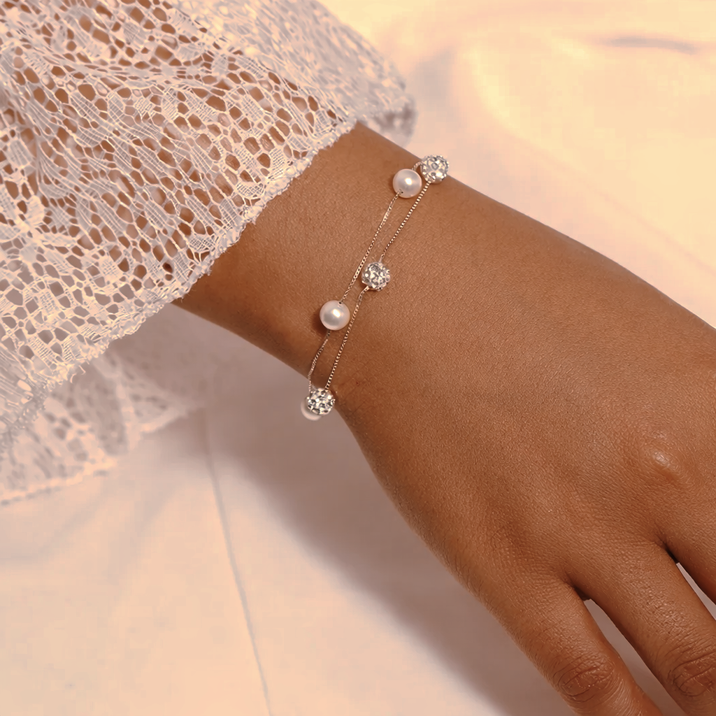 Bracelet Perles & Cœurs Argent | Douceur