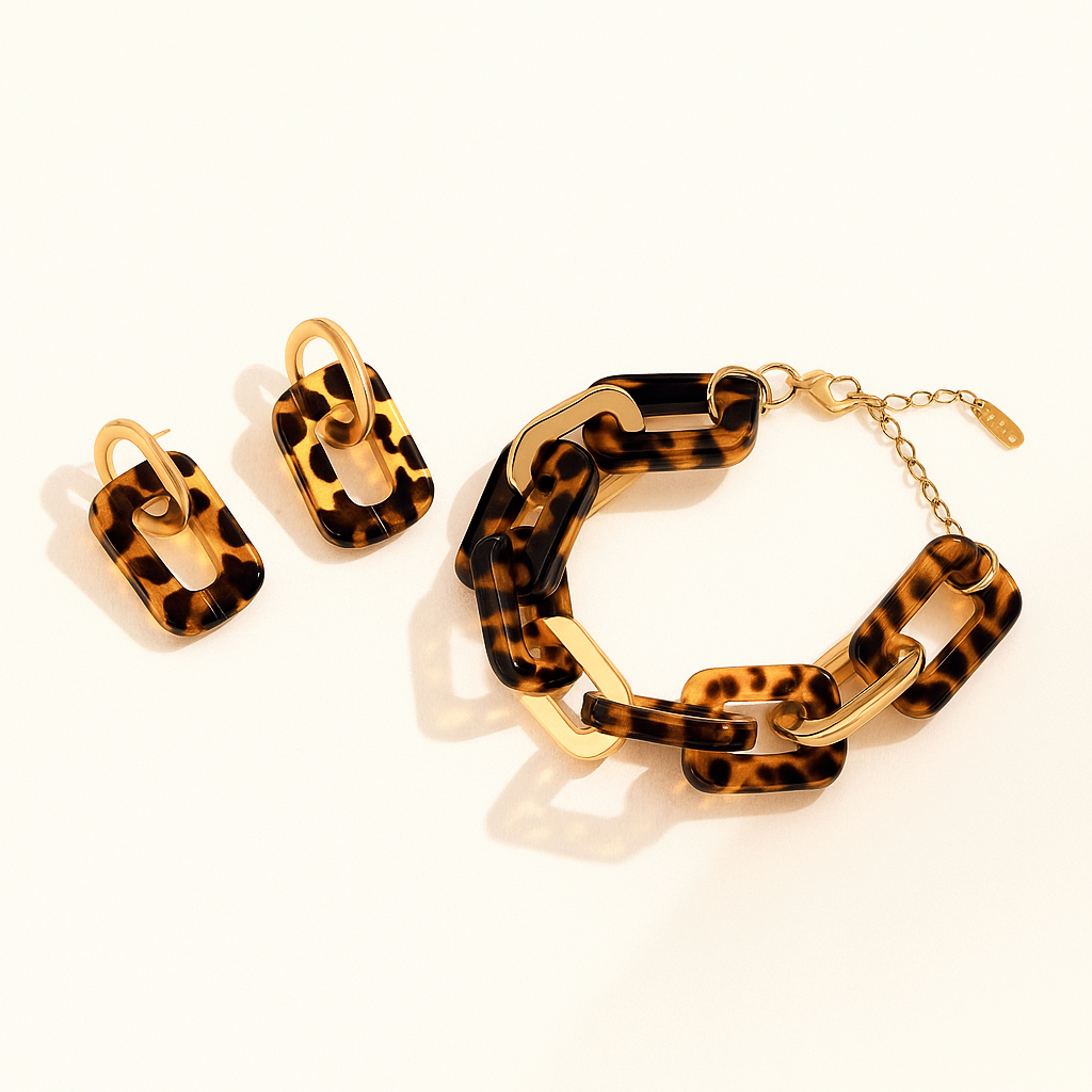 Bracelet Maillons Écaille & Doré | Signature