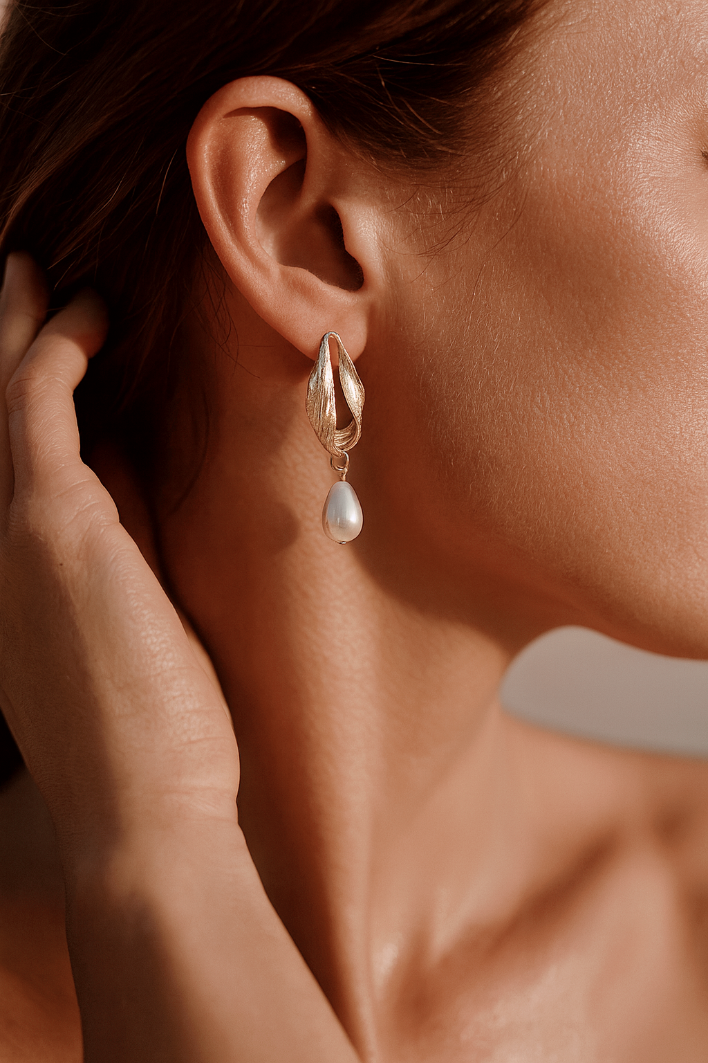 Boucles d’oreilles Goutte Perle Dorée | Perlé