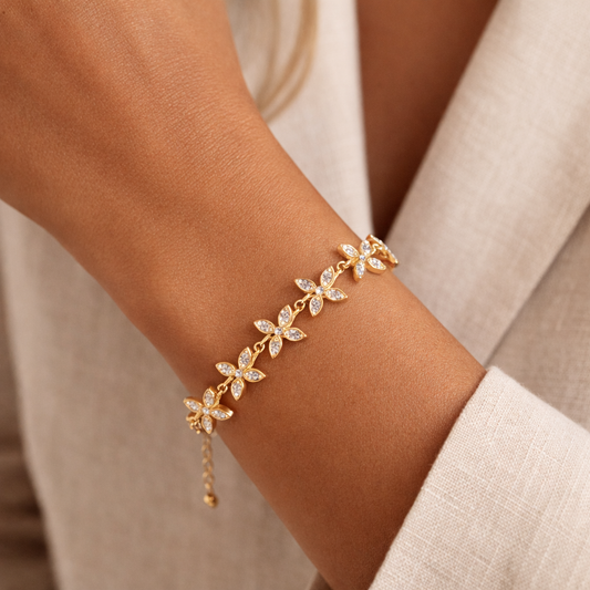 Bracelet Doré Floraison | Éclatant