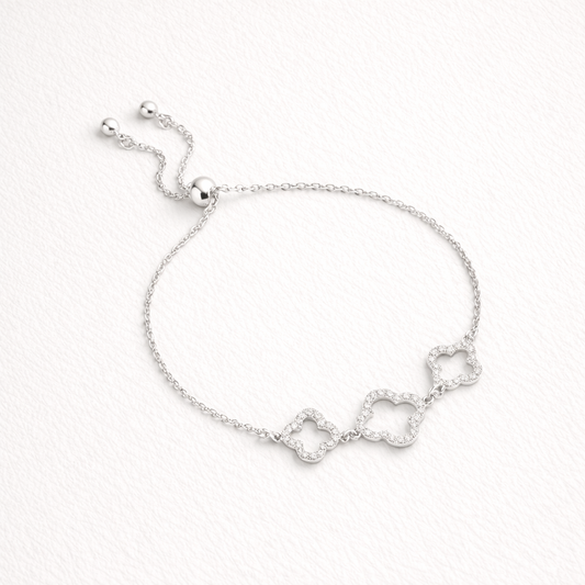 Bracelet Trio Fleur Argenté | Précieux