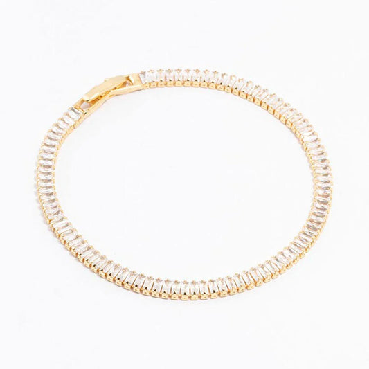 Bracelet Tennis Doré Sertissage en Zircons | Royal
