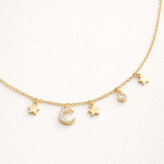 Collier Doré Nuit Étoilée | Poésie