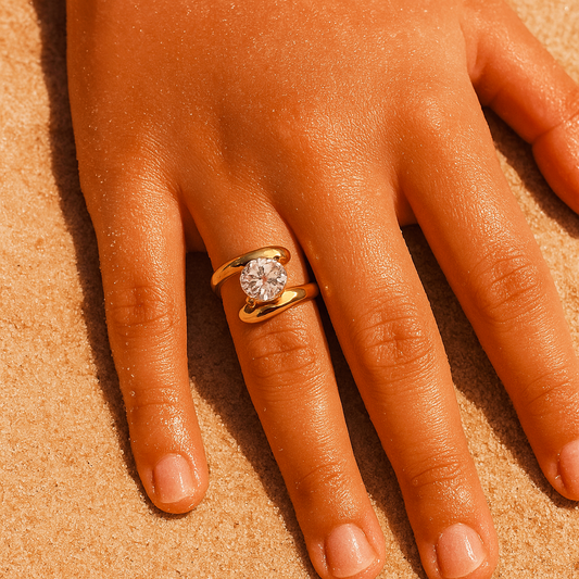 Bague Ondulée & Cristal | Raffinée