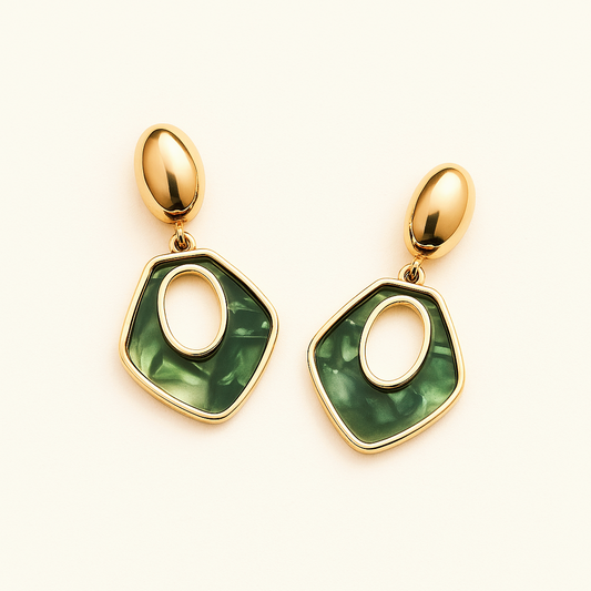 Boucles d’Oreilles Effet Marbré | Caractère