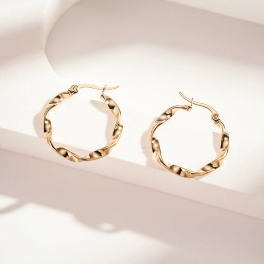 Créoles Dorées Torsadées | Épurée