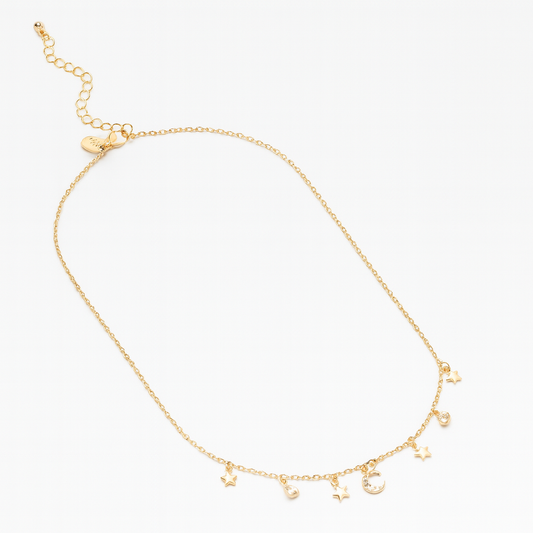 Collier Doré Nuit Étoilée | Poésie