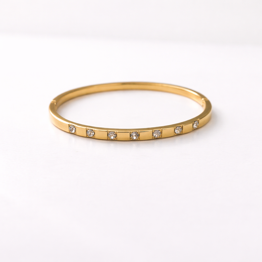 Jonc Doré Cristaux Carrés | Minimalisme