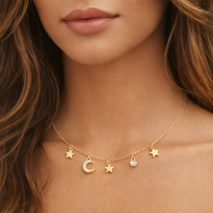 Collier Doré Nuit Étoilée | Poésie