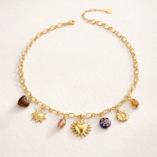 Collier doré à breloques | Célestes