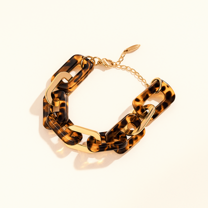 Bracelet Maillons Écaille & Doré | Signature