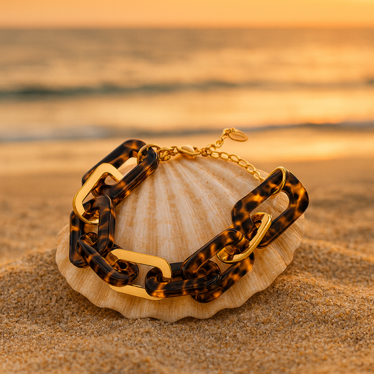 Bracelet Maillons Écaille & Doré | Signature