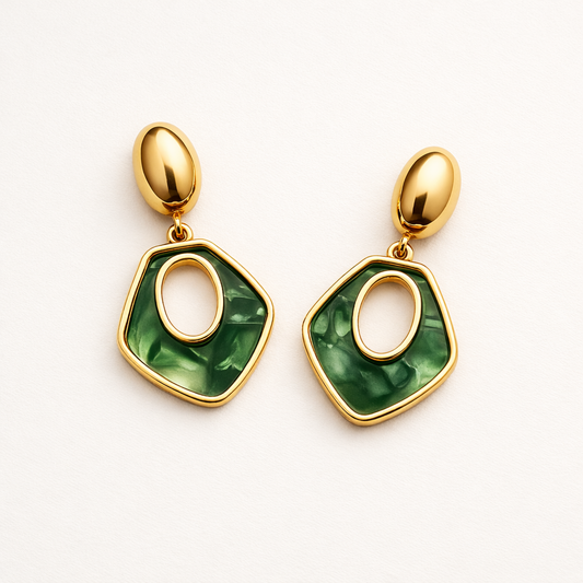 Boucles d’Oreilles Effet Marbré | Caractère