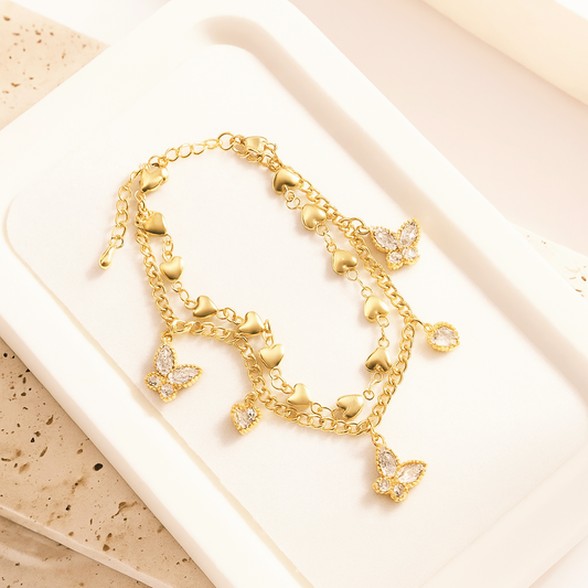 Bracelet Papillons & Cœurs | Tendresse