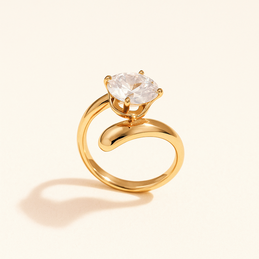 Bague Ondulée & Cristal | Raffinée