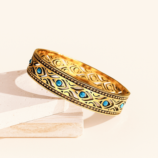 Bracelet Manchette & Éclat Turquoise | Harmonie