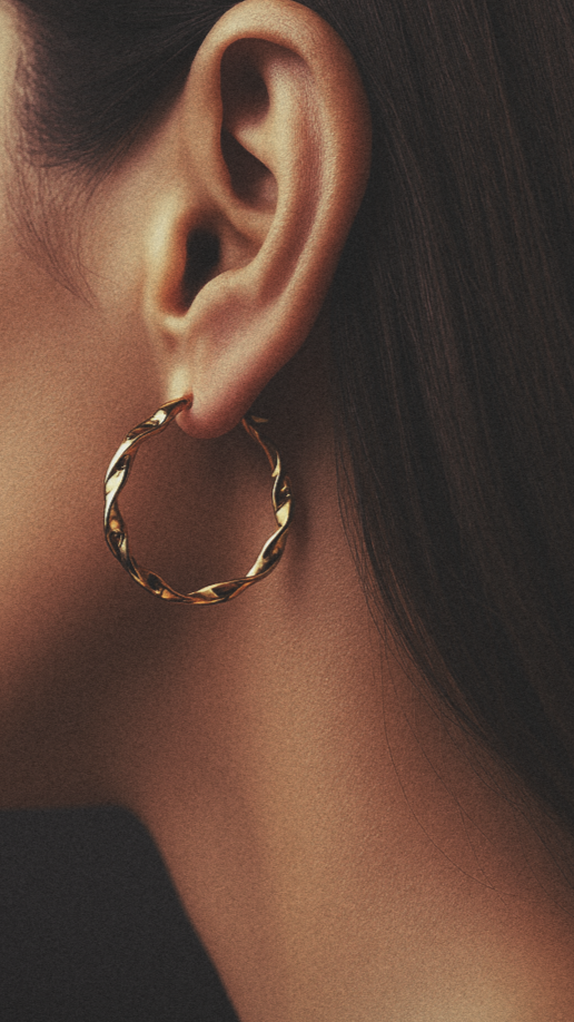 Créoles Dorées Torsadées | Épurée