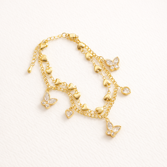 Bracelet Papillons & Cœurs | Tendresse